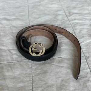 Gucci Interlocking G Logo Blondie Black Belt